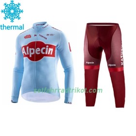 Radbekleidung Radtrikot Langarm + Lang Radhose 2019 Team Katusha Alpecin Winter Thermal Fleece N001